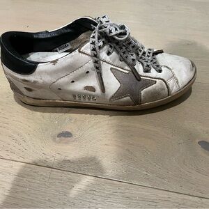 Golden Goose White and Black Sneakers